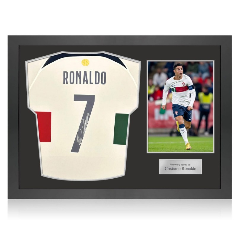 Framed Cristiano Ronaldo Portugal National Team Autographed 2022