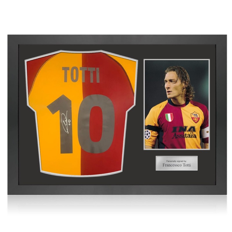 Francesco Totti Signed AS Roma 2001-02 Football Shirt. Icon Frame - On  Point Framing