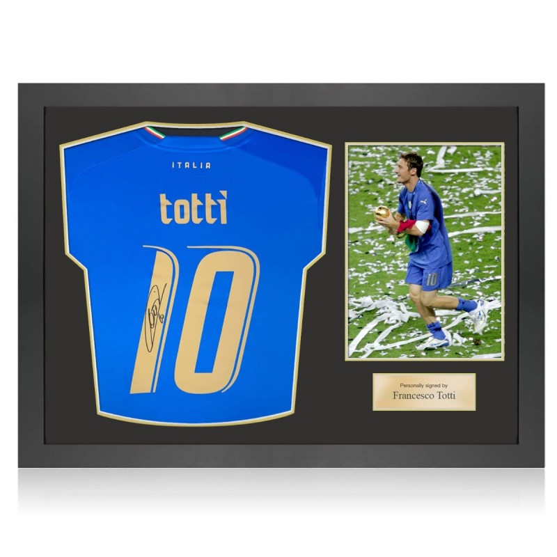 Signed Francesco Totti Framed Shirt - Italy Icon Jersey